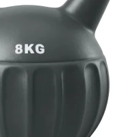 SPORTNOW Kettlebell for Strength Training Kettle Bell with Non-Slip Handle 8 kg Grey(m-11)