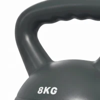 SPORTNOW Kettlebell for Strength Training Kettle Bell with Non-Slip Handle 8 kg Grey(m-12)