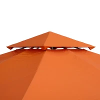 Outsunny Copertura per Gazebo 3x3 m a 2 Livelli in Poliestere Resistente con 8 Fori di Drenaggio, Rosso Ruggine(m-9)