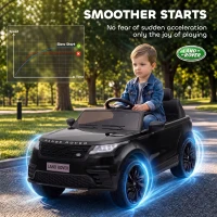 AIYAPLAY Range Rover Velar Licensed 12V Electric Car for Kids with Remote, 4-Wheel Suspension, Slow Start for 2-4 Years, Black(m-7)