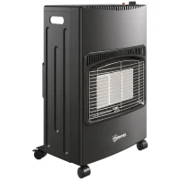 Outsunny Gas Heizstrahler Outdoor 1,5-4,2 kW Klappbar Terrassenheizer mit Rollen Schutzhülle 3 Leistungsstufen Schlauch(m-1)