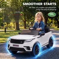 AIYAPLAY Range Rover Velar Licensed 12V Electric Car for Kids with Remote, 4-Wheel Suspension, Slow Start for 2-4 Years, White(m-7)