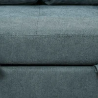 HOMCOM Loveseat Sofa Bed, Convertible Bed Settee with 2 Pillows, Side Pockets, Charcoal Grey(m-11)