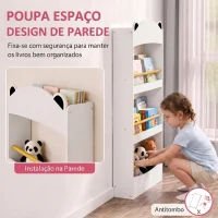 AIYAPLAY Estante Infantil para Livros de 4 Níveis, Montagem na Parede, para Quarto, Cantinho de Leitura e Sala de Brincar, Branco(m-4)