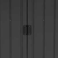 Outsunny 8 x 6ft Galvanised Steel Shed, with Double Door - Dark Grey(m-12)