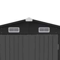 Outsunny 12 x 8 ft Garden Shed, Outdoor Storage Shed with 4 Vents and Lockable Double Doors, Dark Grey(m-10)