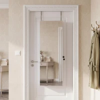 HOMCOM Espelho para Joias de Parede com Luzes LED, Espelho Interior Rebatível e Fechadura, para Parede ou Porta, Roxo(m-9)