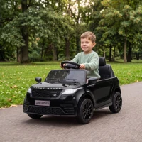 AIYAPLAY Range Rover Velar Licensed 12V Electric Car for Kids with Remote, 4-Wheel Suspension, Slow Start for 2-4 Years, Black(m-14)