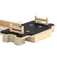 SPORTNOW Foldable Pilates Reformer Machine, Multifunctional Pilates Board and Multi-Grips for Home Gym, Natural Wood(m-10)