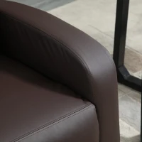 HOMCOM Recliner Armchair, Massage Faux Leather Push Back Reclining Chair with Adjustable Leg Rest, Side Pocket, for Home Living Room Theatre, Brown(m-10)