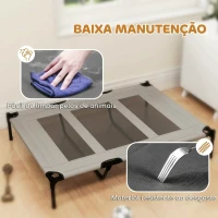 PawHut Cama Elevada para Cães Grandes com Malha Respirável e Saco 122x92x23 cm Preta(m-6)