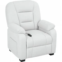 HOMCOM Cadeirão Relax Reclinável Elétrico Silencioso com Função Memória Apoio para os Pés Comando à Distância e Bolsos Laterais Creme(m-1)