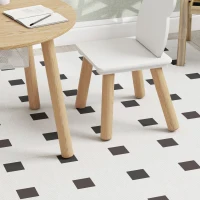 AIYAPLAY Set con Tavolo e 2 Sedie per Bambini con Schienale a Orsetto, Tavolino con Vano Contenitore, Color Legno(m-19)