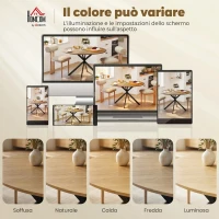 HOMCOM Tavolo da Pranzo Rotondo Stile Industriale con Gambe a Croce in Acciaio, Ø120x75 cm, Colore Quercia(m-7)