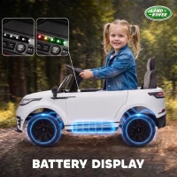 AIYAPLAY Range Rover Velar Licensed 12V Electric Car for Kids with Remote, 4-Wheel Suspension, Slow Start for 2-4 Years, White(m-5)