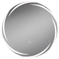 HOMCOM Espelho Redondo LED para Casa de Banho 60x60 cm de Parede com Antiembaciamento Memória 3 Temperaturas de Cor e Brilho Regulável(m-1)