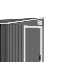 Outsunny 7 x 5ft Galvanised Metal Shed, with Sliding Door - Dark Grey(m-11)