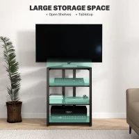 HOMCOM HiFi Stand, with Four Storage Shelves - Black(m-4)
