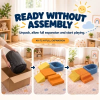 AIYAPLAY Parcours Motricité Bébé 5PCS, Module Motricité Bébé en Mousse, Piscine à Balles, Housse en Velours Lavable, Multicolore(m-9)