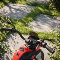 AIYAPLAY Elektryczny motocykl dziecięcy BMW 12V motocykl cross dla dzieci z akumulatorem litowym 35W silnik manetka gazu kółka pomocnicze siedzisko z PU do 6 km/h(m-8)