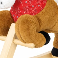 AIYAPLAY Rocking Horse Toy for Toddlers, Plush Ride on Horse with Seat Belt, Lifelike Neigh, Pretend Play Toy for 18-36 M, Brown(m-13)