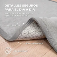 AIYAPLAY Alfombra Infantil, 180x150 cm, Colchoneta de Espuma 3 cm, Franela Suave, Antideslizante, Resistente al Agua, Gris Claro(m-6)