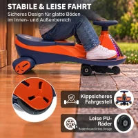 AIYAPLAY Elektrische Kinderauto 12V 2-in-1 Loopauto met Lithium-accu, 2 Motoren, RGB-verlichting, Pedaal, Muziek en 360° Sturing(m-6)