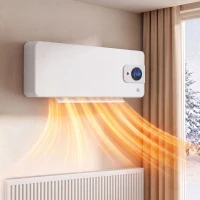 HOMCOM Termoventilator ceramic de perete 2000 W cu control prin aplicație, 3 moduri, termostat, timer, telecomandă, alb(m-10)