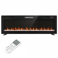 HOMCOM Șemineu electric 173 cm, 3 în 1, ultrasubțire 8,3 cm, cu telecomandă, 900/1800 W, timer, negru(m-11)