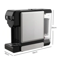 HOMCOM Cafetera Espresso 19 Bares Cafetera Semiautomática Depósito Agua Extraíble de 1 L para Cápsulas y Café Molido Negro(m-3)