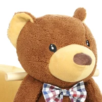 AIYAPLAY Rocking Horse Toy, Cartoon Bear Wooden Ride on Horse with Seat Belt, Music, Pretend Play Toy for Toddlers 18-36 M, Brown(m-10)