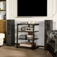 HOMCOM HiFi Stand, with Four Storage Shelves - Black(m-8)