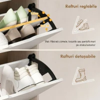 HOMCOM Dulap pentru Pantofi Economizor de Spațiu 3 Sertare Culoare Lemn E Alb(m-5)