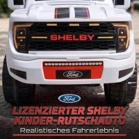AIYAPLAY Rutschauto für Kleinkinder, Shelby Kinderauto mit hinterem Korb, aufklappbarer Motorhaube, für 18–72 Monate, Weiß(m-4)