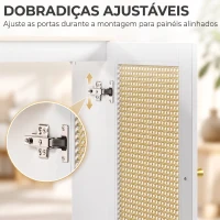 HOMCOM Cobre-radiador com 2 Portas em Rotim para Sala e Quarto 78x19x75 cm Branco(m-5)