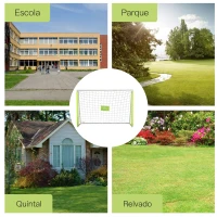 HOMCOM Baliza de Futebol com Estrutura Metálica e Rede para Treino no Jardim ao Ar Livre 186x62x123 cm Amarelo(m-7)
