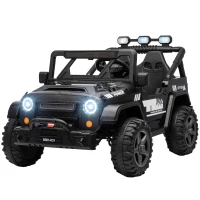 AIYAPLAY UTV Elétrico Infantil 24 V de 2 Lugares com Comando à Distância, Suspensão Traseira, Música e Luzes, Preto, +3 Anos(m-11)