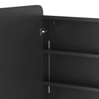HOMCOM 50.8 x 11.6 x 71 cm Bathroom Mirror Cabinet, Wall Cabinet with Adjustable Shelves, Wall-Mounted or Recessed, Black(m-13)