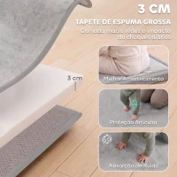 AIYAPLAY Tapete Infantil 180x150 cm, Espuma 3 cm, Franela Suave, Antiderrapante, Impermeável, Cinzento Claro(m-4)