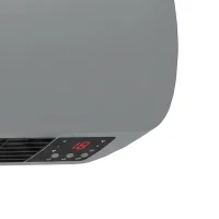 HOMCOM 2000W Ceramic Heater, Wall Mounted Space Heater with 3 Heat Settings, Adjustable Thermostat, Remote Control, Grey(m-11)