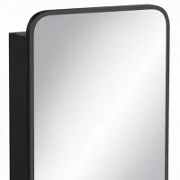 HOMCOM 50.8 x 11.6 x 71 cm Bathroom Mirror Cabinet, Wall Cabinet with Adjustable Shelves, Wall-Mounted or Recessed, Black(m-10)