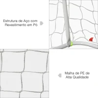 HOMCOM Baliza de Futebol com Estrutura Metálica e Rede para Treino no Jardim ao Ar Livre 186x62x123 cm Amarelo(m-5)