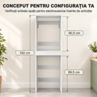 HOMCOM Dulap Compact pentru Mașină de Spălat și Uscător cu Suport Extensibil pentru Haine, Alb(m-7)