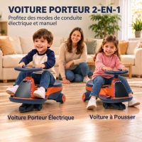 AIYAPLAY Voiture Électrique Enfant 12V, Véhicule Électrique Enfant avec Batterie Lithium, Éclairage RGB, Roues Lumineuses, Orange(m-4)