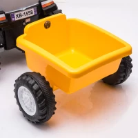 AIYAPLAY Tracteur Électrique Enfants 6 V avec Remorque Amovible, Voiture Électrique Enfants, Batterie au Lithium, 1-3 ans, Jaune(m-15)