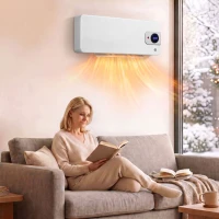 HOMCOM Termoventilator ceramic de perete 2000 W cu control prin aplicație, 3 moduri, termostat, timer, telecomandă, alb(m-2)