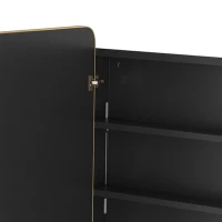 HOMCOM 50.8 x 11.6 x 71 cm Bathroom Mirror Cabinet, Wall Cabinet with Adjustable Shelves, Wall-Mounted or Recessed, Gold Tone(m-13)