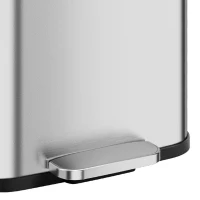 HOMCOM Poubelle de Cuisine 50 L en Acier Inoxydable, Pédale, Couvercle à Fermeture Douce, Compartiment Désodorisant, Argenté(m-12)
