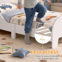 AIYAPLAY Cloud-Themed Toddler Bed Frame with Safety Rails, 143.5 x 74.5 x 56cm(m-5)