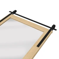 HOMCOM 110 x 66 cm Rectangle Mirror, Farmhouse Wall Mirror for Living Room, Bedroom, Hallway, White Oak(m-10)